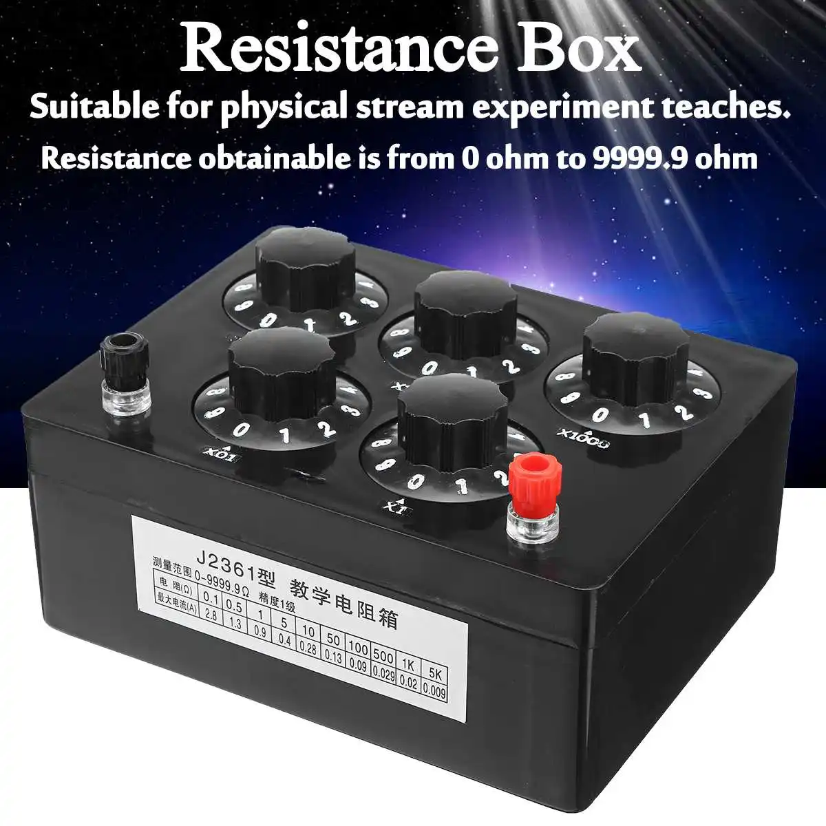 

0-9999 ohm Precision Variable Decade Resistance Resistor Box For Physical Electricity Teaching Instrument Physical laboratory