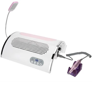 

25000RPM Electric Nail Drill Machine Professional Multi-functional Nails Dust Collector Fan Suction Vacuum with UV LED Light Kit