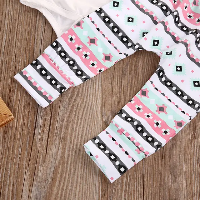 Newborn Infant Baby Boy Girl Clothes Set Elephant Romper Tops Legging Pant Headband Outfit Set Clothing 3