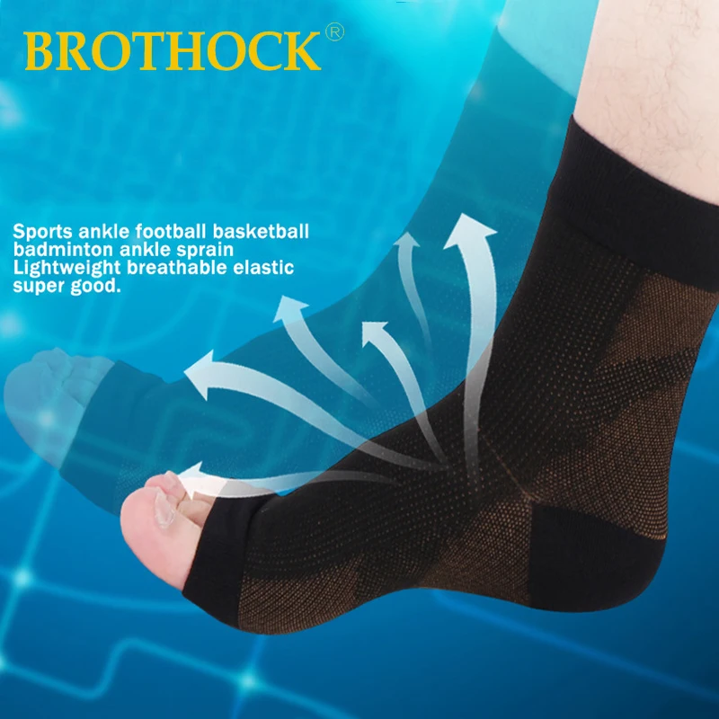 

Brothock Fiber Sports Protects Ankle Socks Compression Socks Foot Wrist Sprain Joint Breathable Protection Elastic Toe Socks