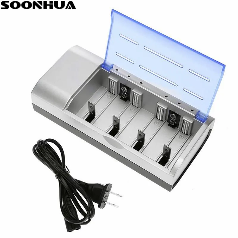 SOONHUA Multiple Slot Batteries Charger for AA AAA 9V Ni MH Ni CD