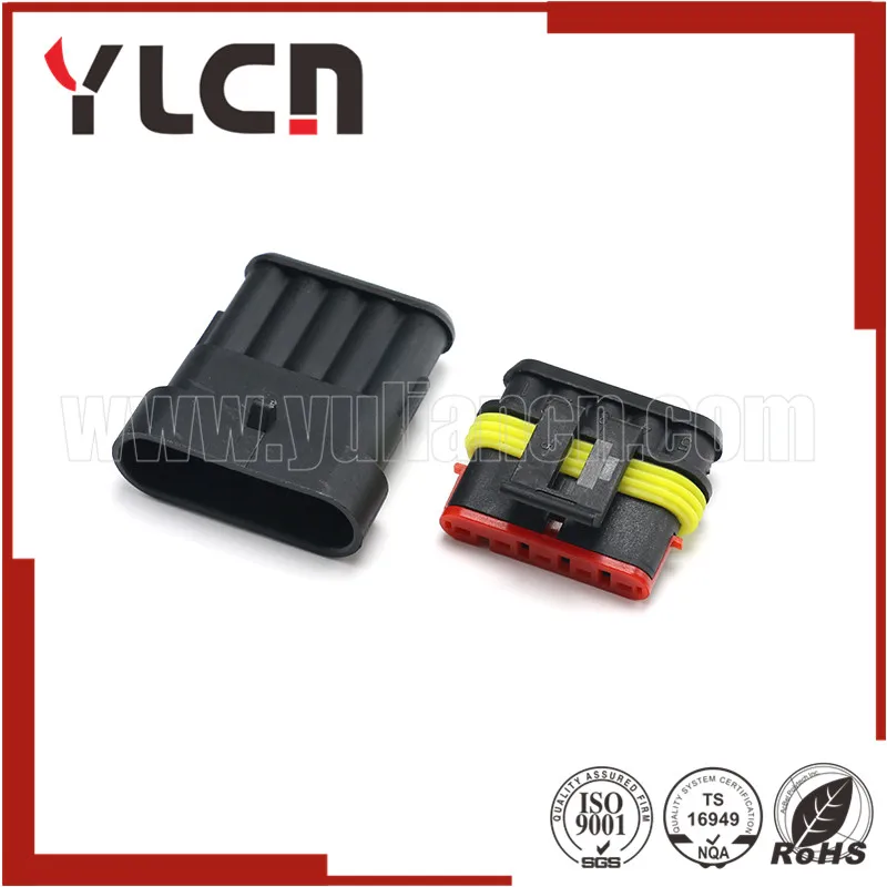 5 Sets 5 Pins Male Female Electrical Wire Connector Plugs For Cars AMP