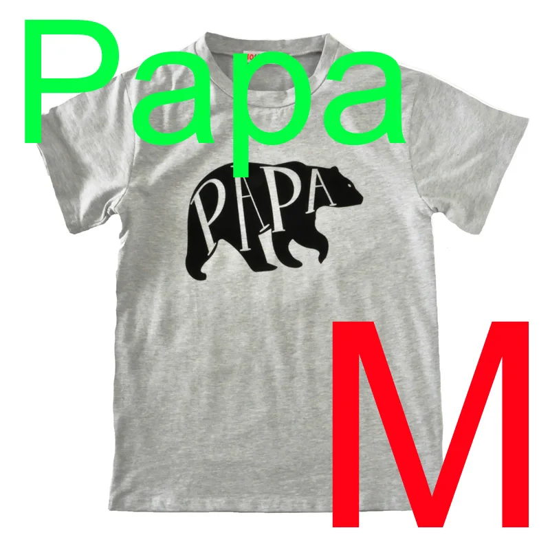 SOSOCOER/Одинаковая одежда для всей семьи футболка для мамы и дочки, папы и ребенка летний комбинезон года с рисунком медведя, папы, мамы, комплекты для малышей - Цвет: Bear PAPA  M