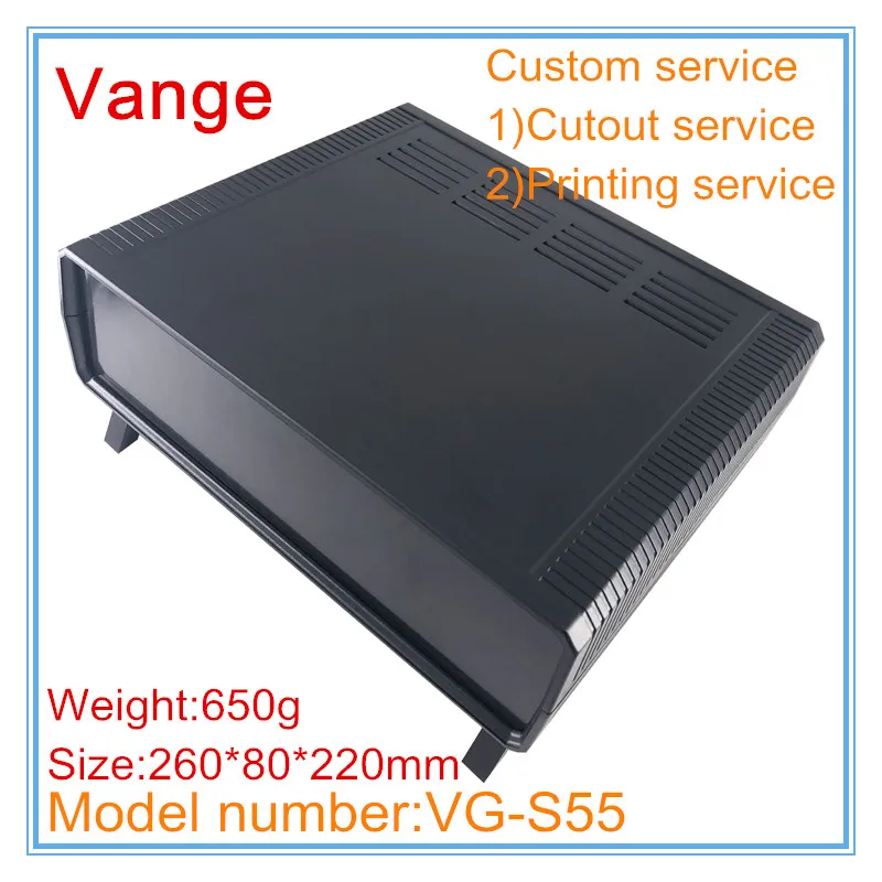 

1pcs/lot electronics apparatus box 260*80*220mm ABS plastic instrument housing diy enclosure for power support transformer