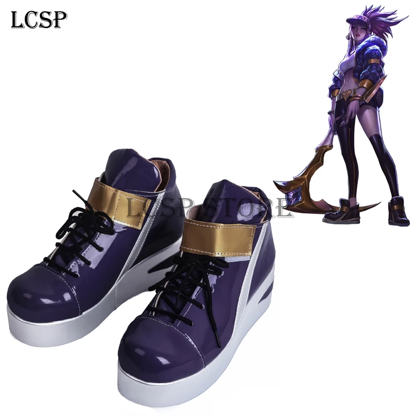 

LCSP KDA Akali The Rogue Assassin Cosplay Boots Game K/DA Shoes Handmade