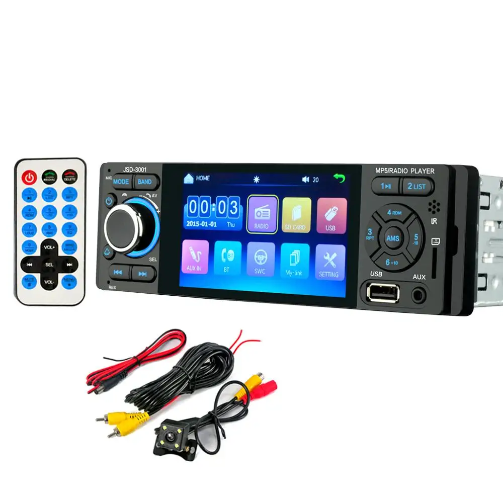 Для 4 &quotсенсорный экран Экран Bluetooth автомобильный радиоприемник 1 Din Зеркало