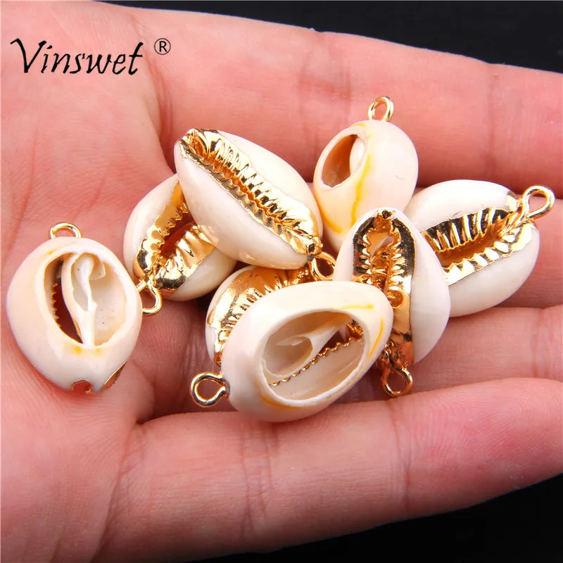 

3pcs Gold Color Plated Shell Charms Pendant for Necklace Bracelet Jewelry DIY Handmade Shell Pendants(Size:23mm*14mm)