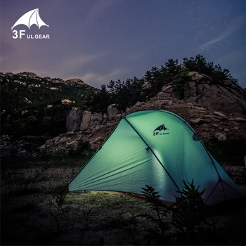 

3F Ultralight 210T 4 season aluminum travel tents outdoor barraca rainproof wind-resistant camping tent with mat