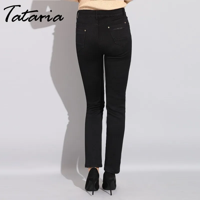 Tataria High Waist Women Black Jeans Plus Size Stretch Mom Skinny Jeans For Women Autumn Winter Jeans With High Waist Jean Femme