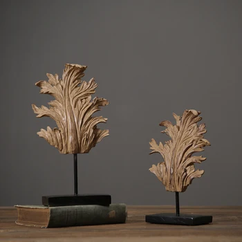 

Nordic home furnishing decoration resin retro leaf model American village style luxury hand made home deco craft Festive gifts