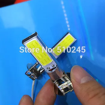 

10x car led fog lamp H3 2 LED SMD 2SMD COB 24chips led light bulb lamp WHITE Free shipping