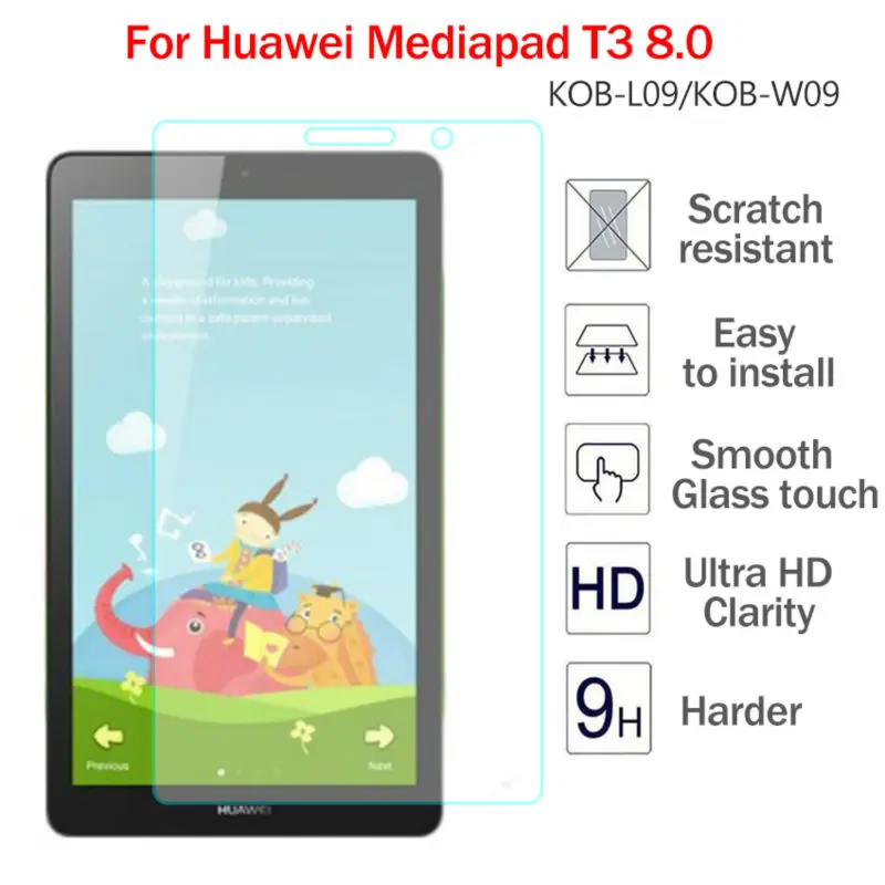 Высококачественное 9H закаленное стекло для Huawei Mediapad T3 8 0 дюймов Защитная пленка