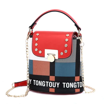 

2019 European fashion simple bucket bag women's designer handbag high quality PU leather single diagonal shoulder bag qq463