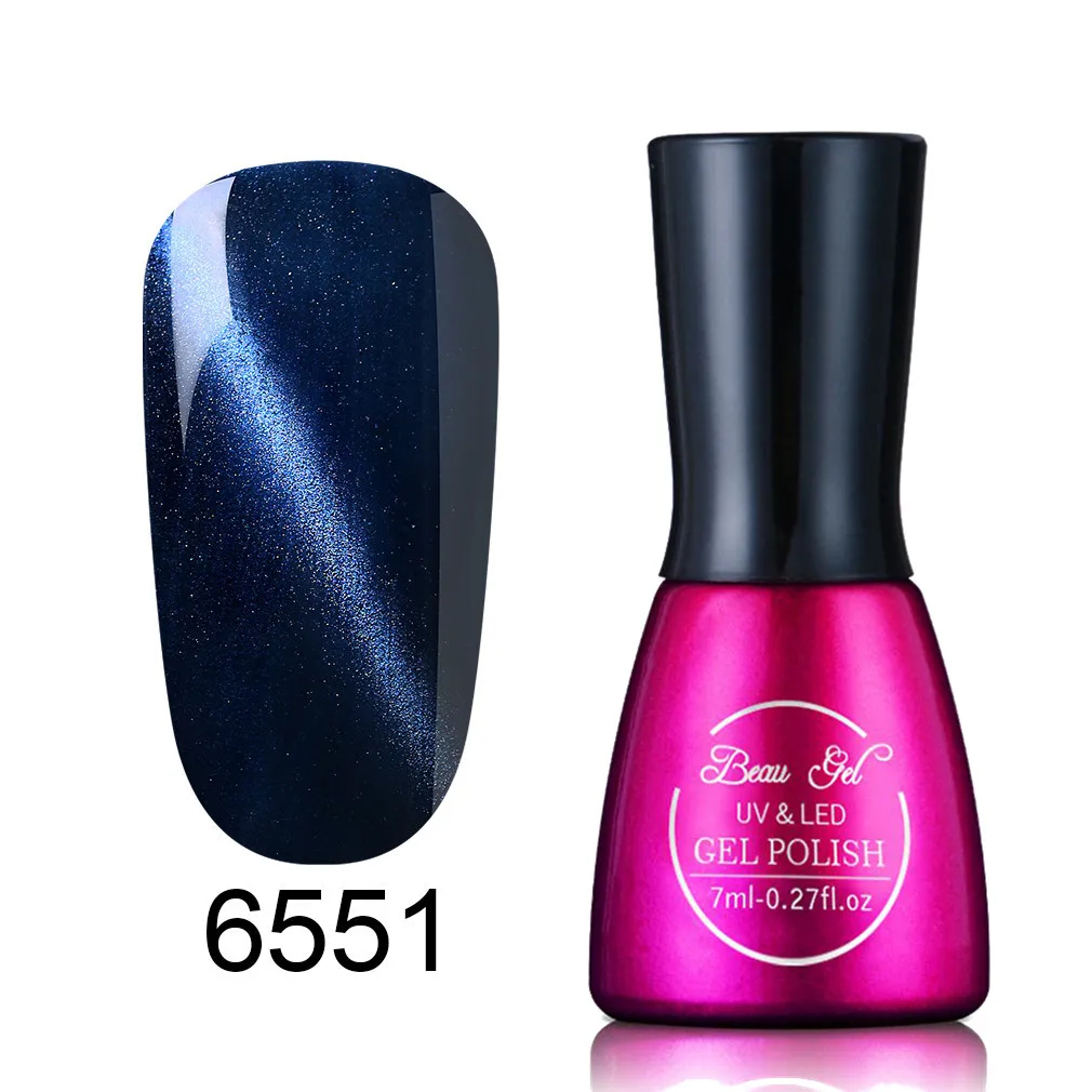 Гель Beau UV Nails кошачий глаз лак долговечный УФ Полупостоянный магнит 7 мл