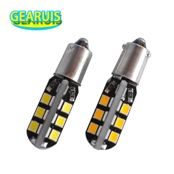 

100pcs Car Light BA9S 24 SMD 2835 LED T4W car styling Auto 147 Wedge Door Instrument Dome Map Bulb Pure white warm white 12V