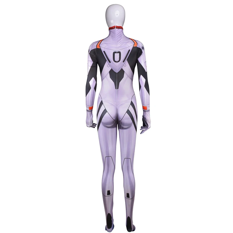 Аниме Ayanami Rei Комбинезоны для косплея костюм унисекс цельный полный тело Zentai лайкра с длинным рукавом боди