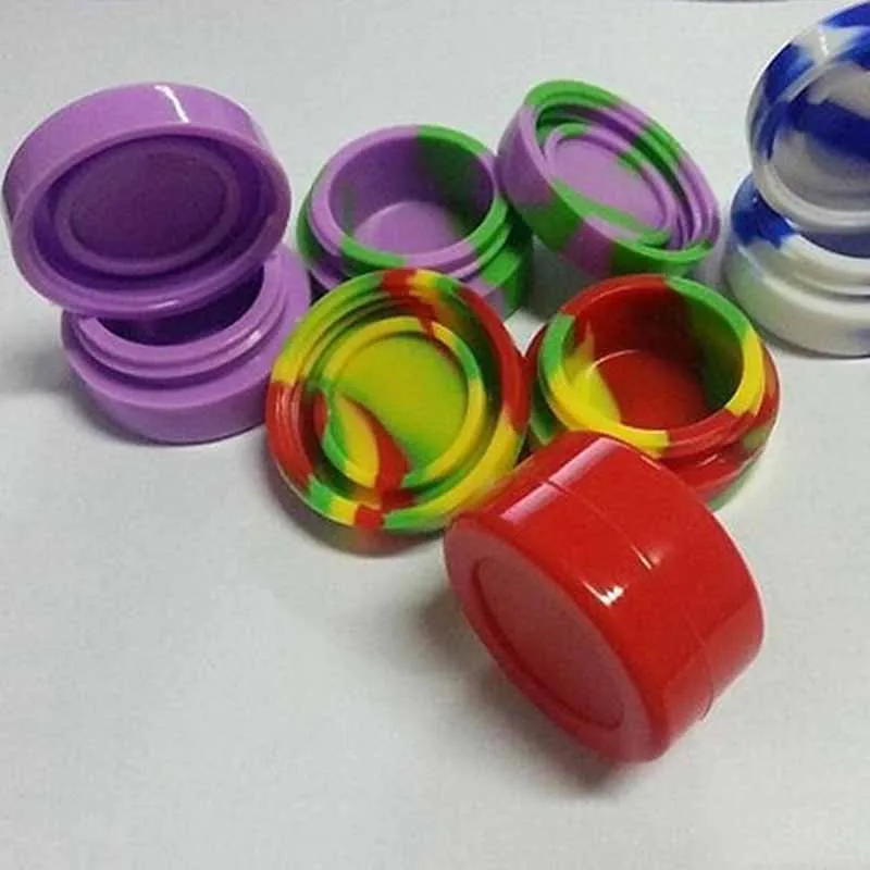 1pcs 3ml/5ml Nonstick Silicone Container Non-stick Oil Wax Jar Dab Storage Box silicone jar 2019 new