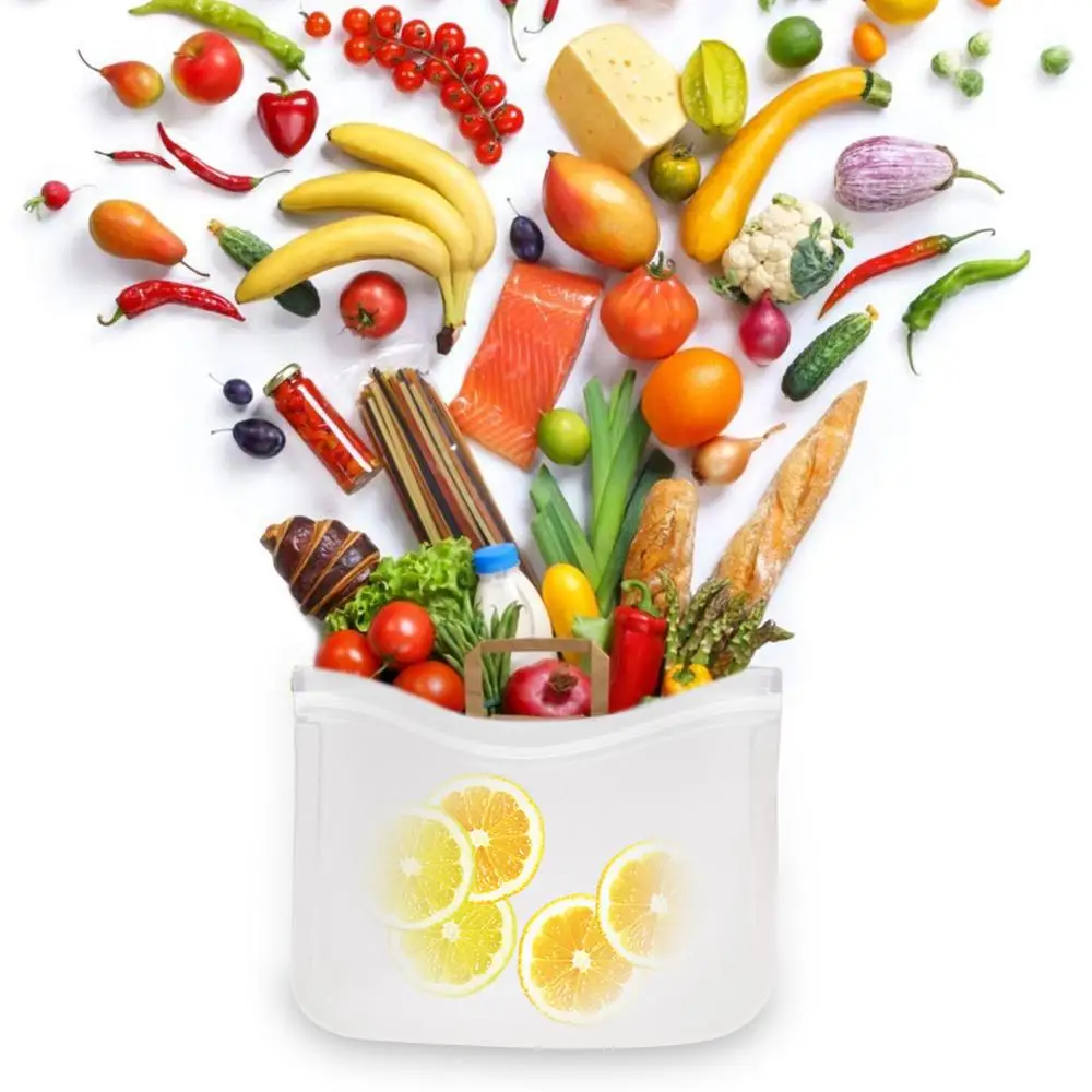 Силиконовая Вакуумная Герметичная сумка для хранения продуктов многоразовые