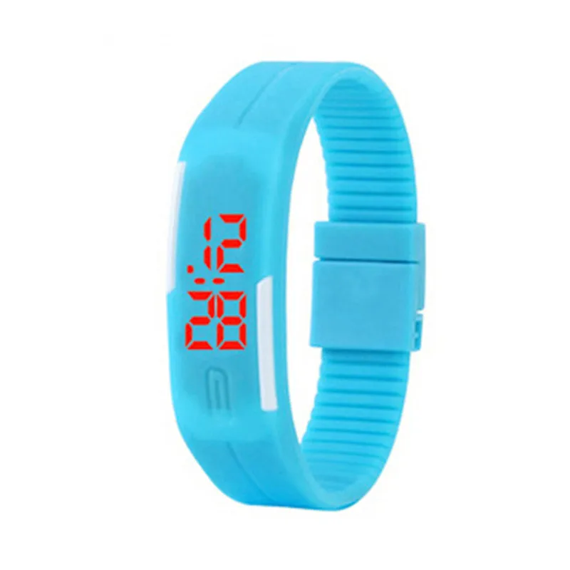 Лидер продаж, модные простые унисекс цифровые часы для женщин, мужчин для спорта на открытом воздухе, мужские relojes para mujer - Color: light blue