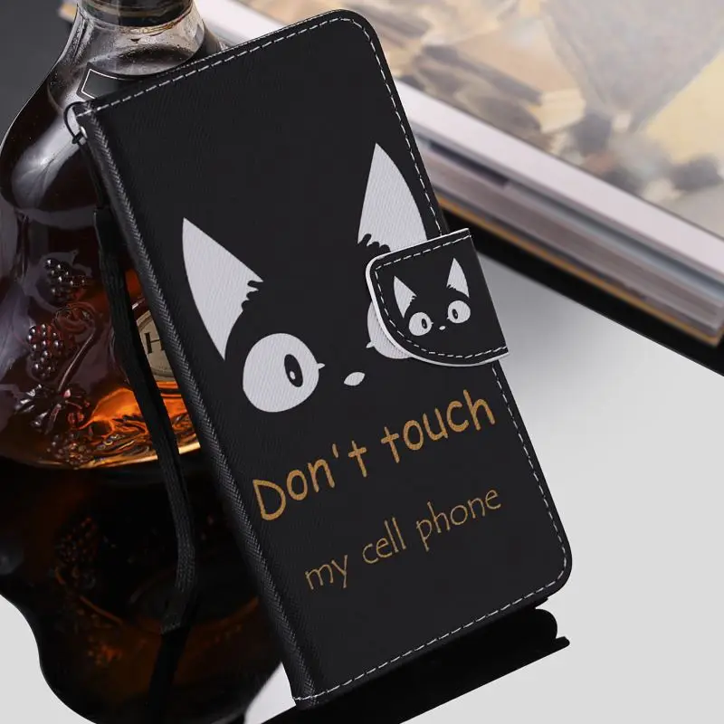 Чехлы книжки с котом и животными для Samsung Galaxy Note 9 8 5 4 S10E S10 Plus S9 S8 S7 S6 Edge S5 Mini чехлы со