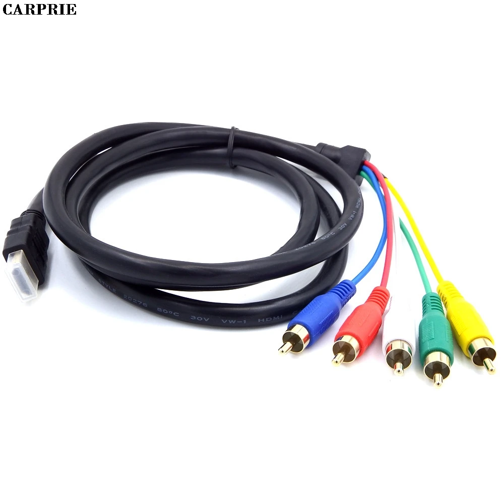 

CARPRIE HDMI to 5 RCA Male Audio Video Component Convert Cable For HDTV TV BOX 1080P DVD extension Drop Shipping