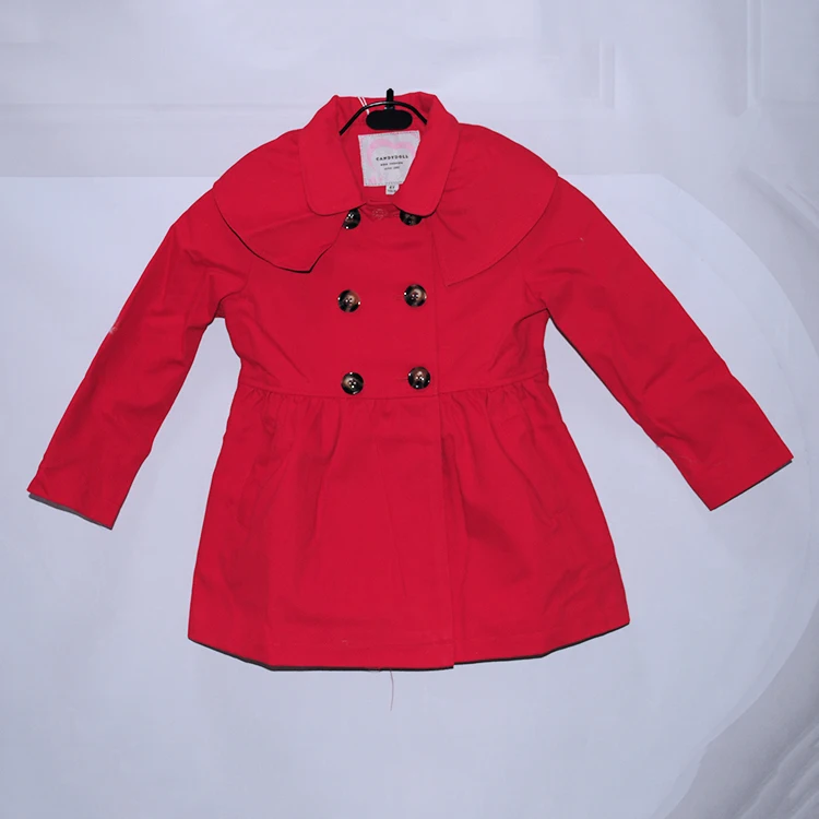 Весенне-осеннее пальто candydoll для девочек, однотонное хлопковое двубортное Детское пальто средней длины с бантом, милая куртка и пальто, 12 мес.-6 лет - Цвет: Красный