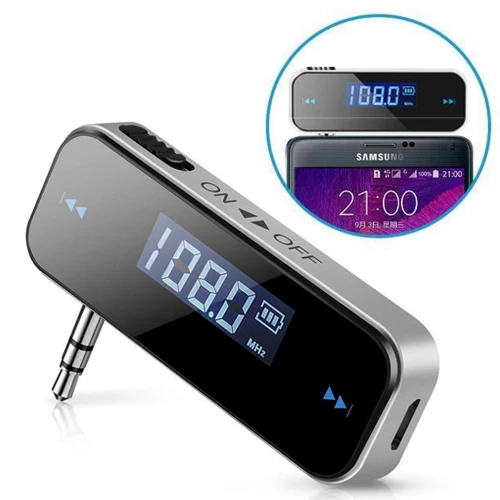

3.5mm In-car Music Audio FM Transmitter LCD Display Car Kit Mini Wireless Transmitter For Android / iPhone Free Shipping