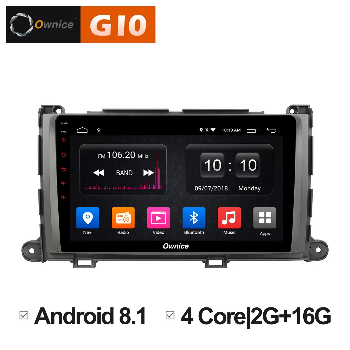 Ownice Android 8 1 DVD плеер gps навигации мультимедиа для TOYOTA Sienna 2011 2012 2013 автомобилей Радио
