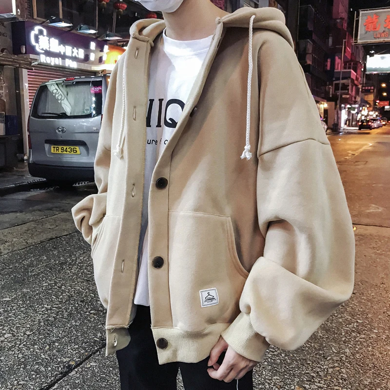 

Fall and Winter Korean Version of Loose Open Shirts, Hoodies and Sanitary Wardrobes Trend Plush Men's Jackets Thickened 2019