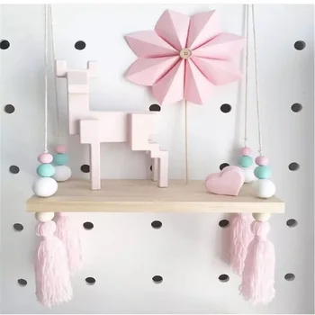 

Nordic Style Macaron wood children' room Wall Decor Creative Shelf Separator wood shelf Decor For Kids Room Photography Props