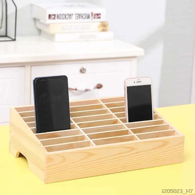 24 Cells Multifunctional Wooden Storage Box Mobile Phone Repair Tool Organizer | Дом и сад