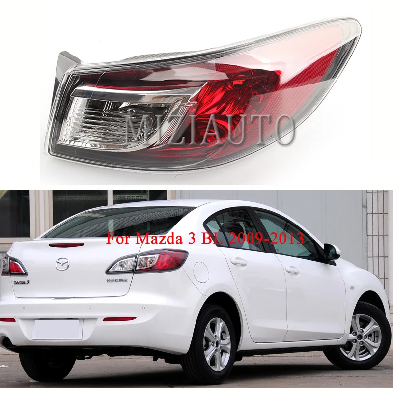 

MIZIAUTO 1PCS Outer Tail Light for Mazda 3 BL 2009-2013 warning lamp No Bulb Tail Light Assembly Red Rear Brake Lamp Stop Lamp