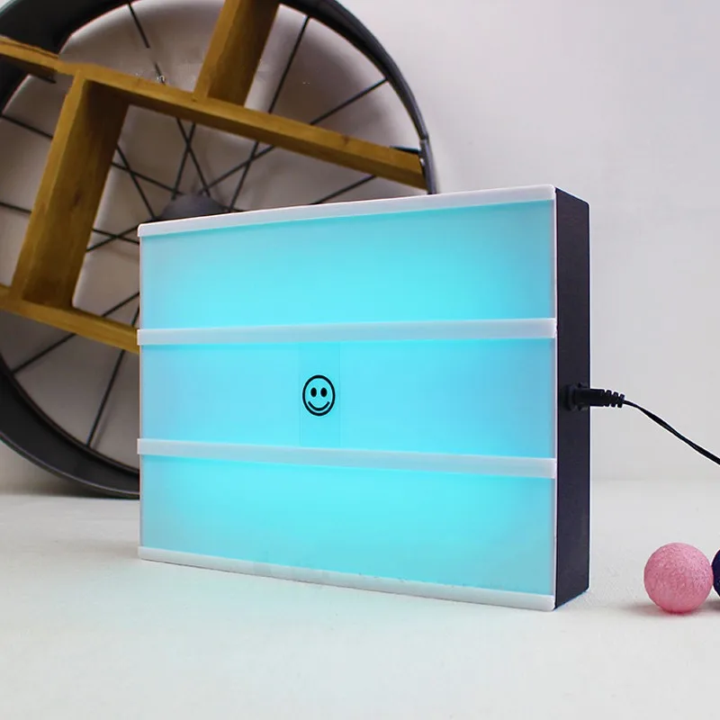 А4 Размер RGB Cinemaic Lightbox Ночная лампа на батарейках или USB кабель DIY световая коробка