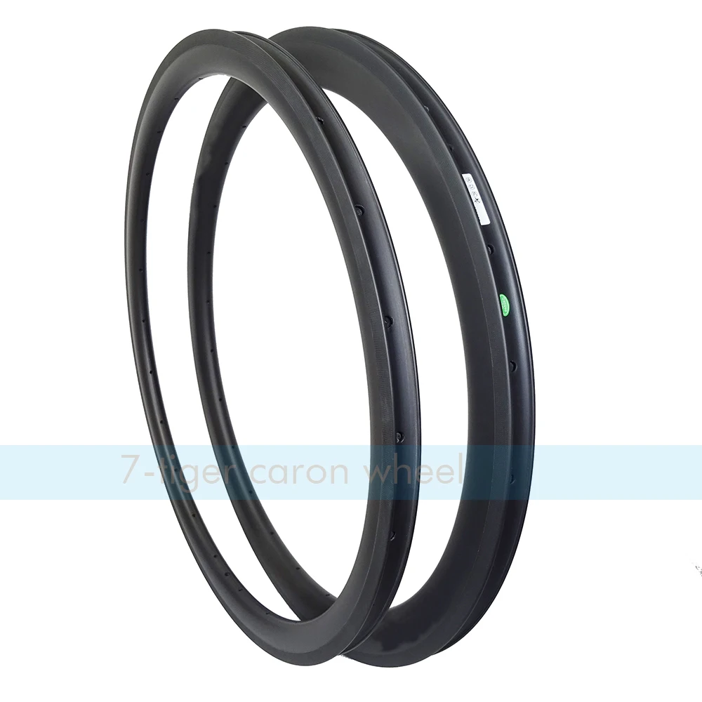 

7-TIGER front 38 with rear 50 mm Depth 25mm wide U shape clincher 700c carbon rims high t700 full carbon wheelset rims 20/24 H