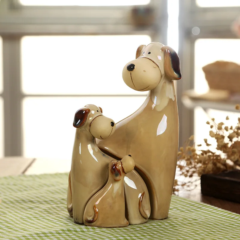 Креативные украшения для домашнего интерьера в виде животных, керамические украшения для собак, домашний декор, статуэтки, миниатюры