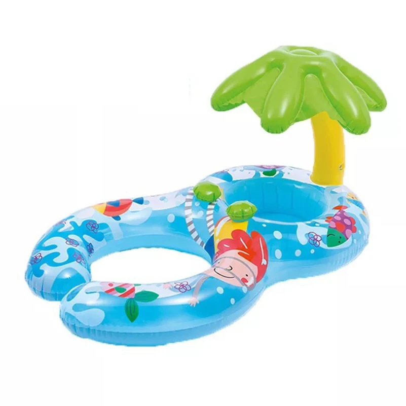 YUYU надувной двойной плавать ming кольцо детский бассейн поплавок бассейн трубки, игрушки с навесом вечерние родитель-ребенок плаванье кольцо с тентом