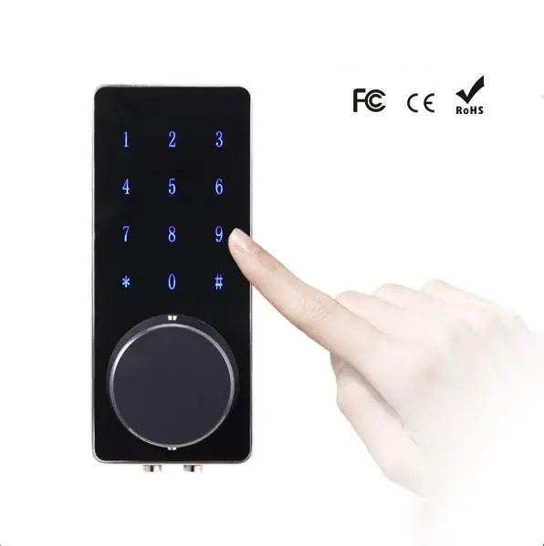 Bluetooth Smart Lock электронный замок двери App, код deadbolt для дома, гостиницы, квартиры - Цвет: Черный