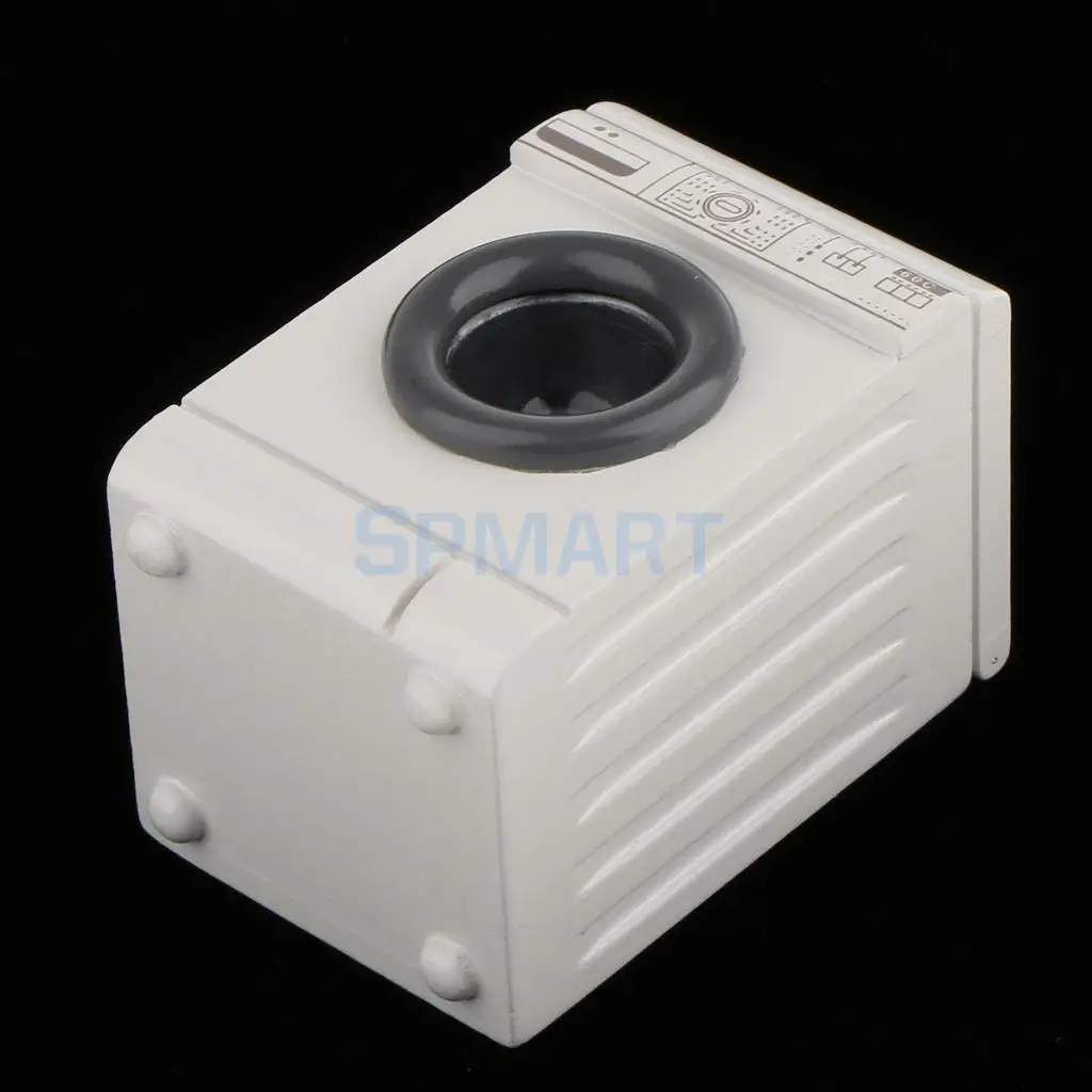 1/12 Scale Dollhouse Miniatures White Washing Machine Washer Home Appliance 12th Dolls House Accessories 