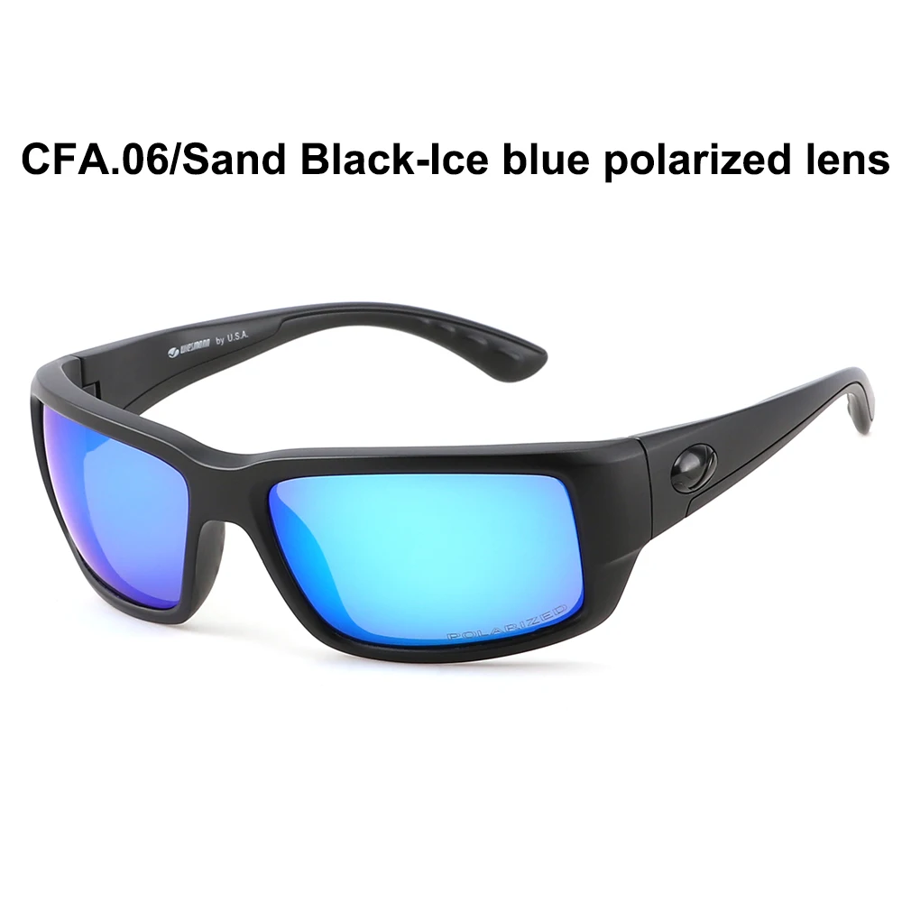 Новинка wiesmann, мужские солнцезащитные очки, поляризационные солнцезащитные очки, очки для рыбалки, спортивные солнцезащитные очки с покрытием, два цвета, солнцезащитные очки, UV400 - Цвет линз: S-Black-Ice blue