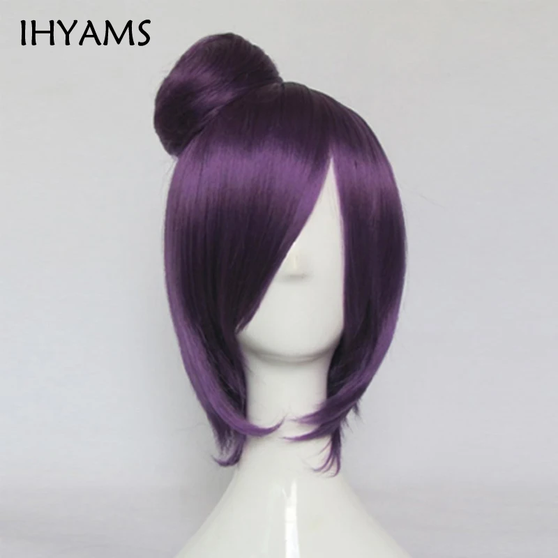 

Naruto Shippuden Konan Purple Short Synthetic Hair Cosplay wig + one bun + Wig Cap