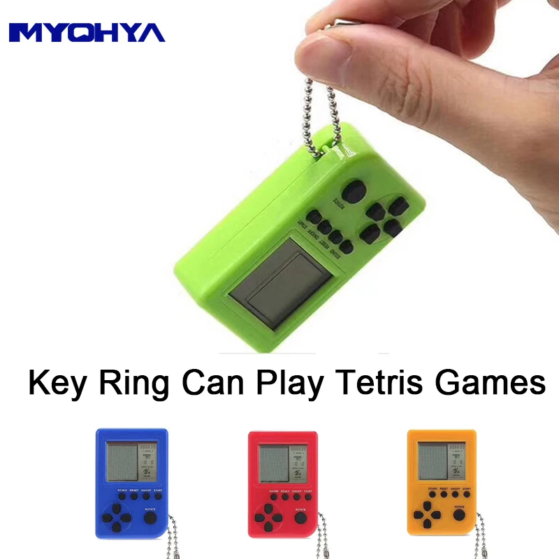 

Myohya Tetris Mini Child video Game Console capsule toy twisted egg Built-in 26 Games Use for Key Chain Ring Holder Kids Gift