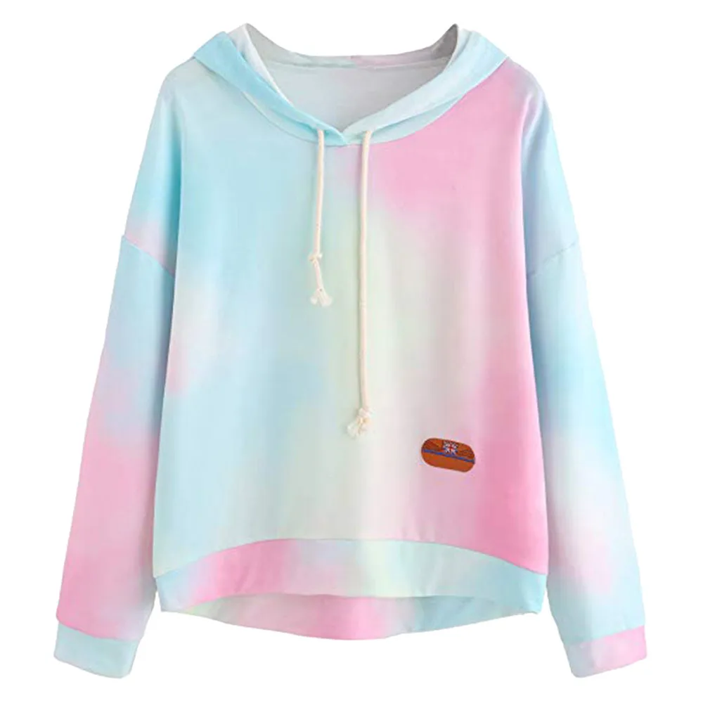 

Women's Hoodie Printed Graffiti Patchwork Sweatshirt Long Sleeve fleece Pullover loose Casual Tops Blouse