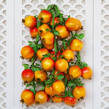 

8pcs Artificial Pomegranate Miniature Model Simulated PU Pomegranate Fruit Craft Accessories Family Kitchen Decoration Ornament