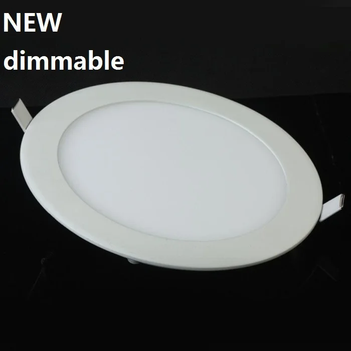 

DHL free shipping 10pcs 2016 Dimmable Led Panel Light 4W 6W 9W 12W 15W 25W Round Shape With Power Adapter AC110-220V Ulthra thin