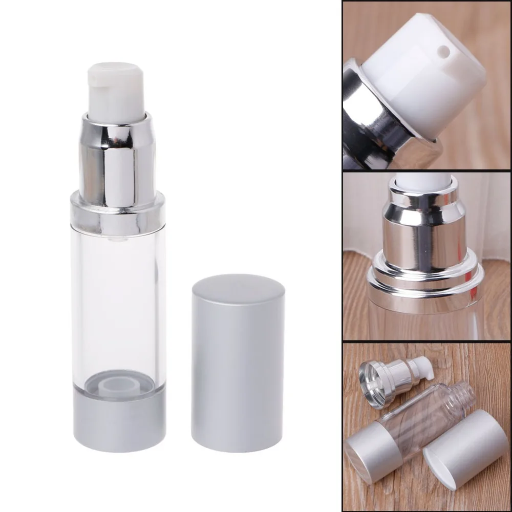 

YAS 15/30/50ml Empty Cosmetic Airless Bottle Plastic Treatment Pump Travel Tool