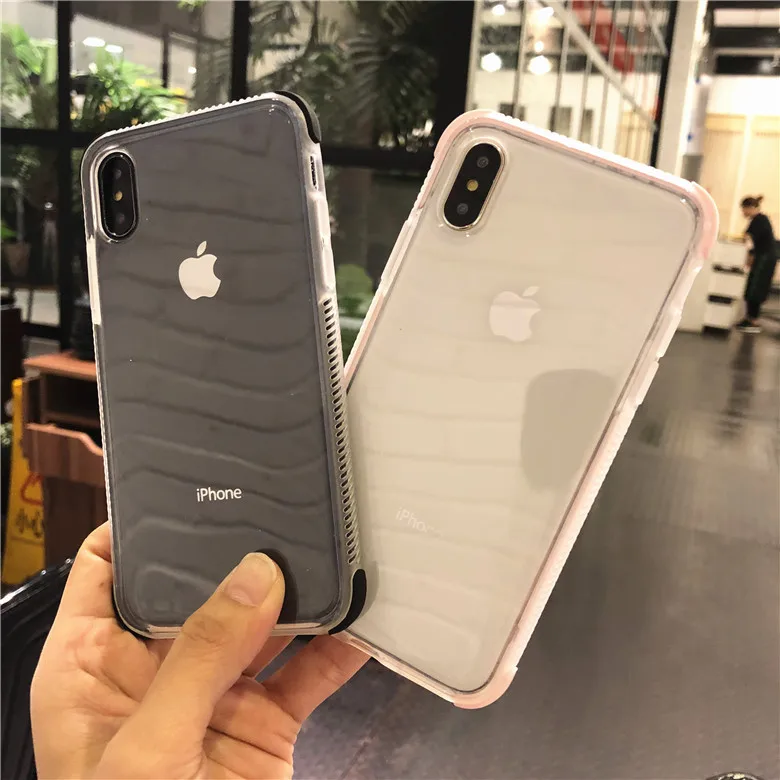 

Anti fall Transparent Phone Case For iphone X XS Back Cover Cases Soft full protection Capa for iphone 6 6S 7 8 Plus