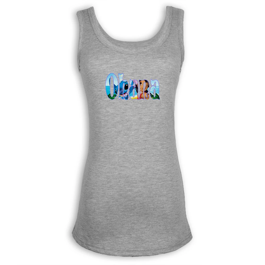 Cute Lilo Stitch Ohana Family Printing Ladies Girl