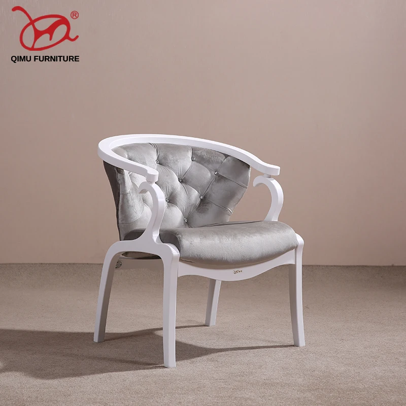 

NoEnName_Null Retro elegant white solid wood armchairs suitable for the living room good quality chairs antique wooden furniture