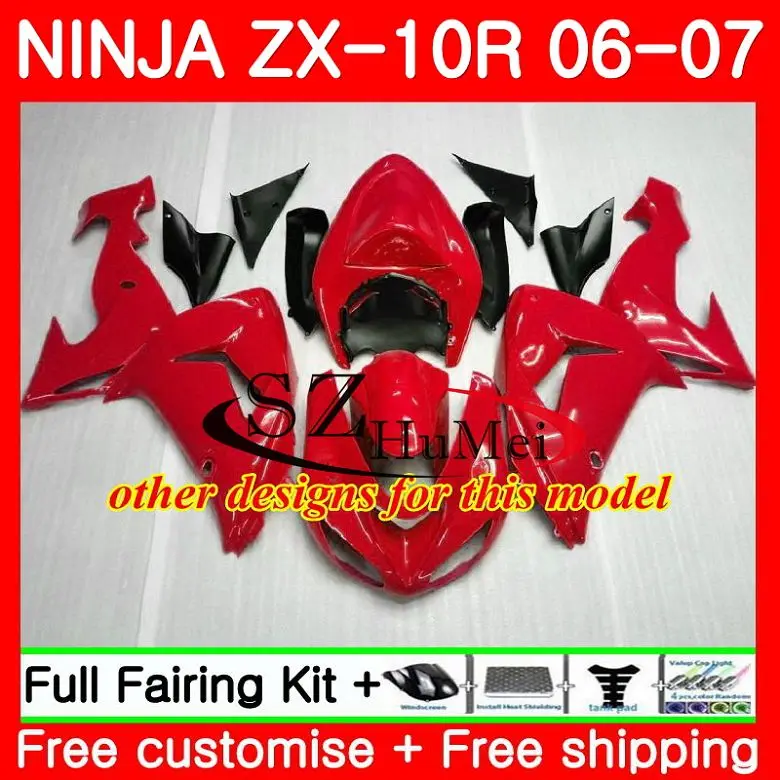 Корпус для KAWASAKI NINJA ZX10R 06 07 ZX1000C синий черный 16SH10 ZX 10R ZX1000 C 10 R 2006 2007 комплект