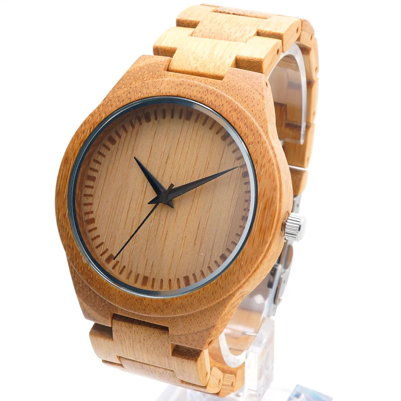 Brand Mens Watch BOBO BIRD Full Bamboo Wristwatches with Bamboo Band Japan Move' 2035 Quartz Wood Watch for Men as Gifts C-D19